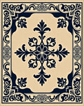 Traditional Dark Floral Scrollwork Pattern Rug