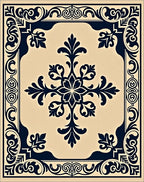 Traditional Dark Floral Scrollwork Pattern Rug