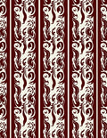 Crimson Cream Ornate Striped Pattern Rug