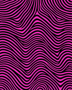 Bold Pink Black Wavy Stripes Rug