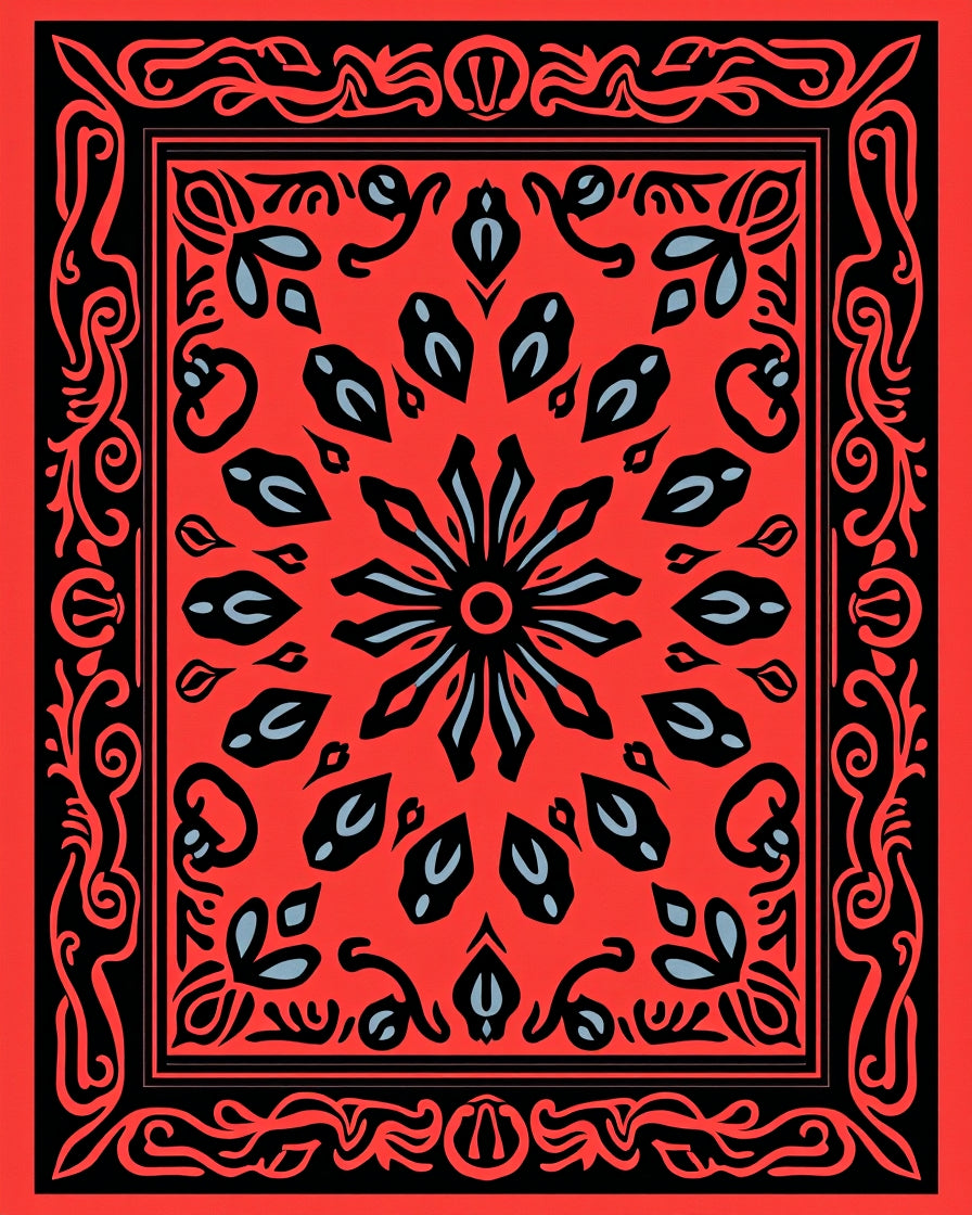 Ornate Floral Mandala Design Rug