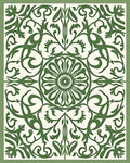Ornate Green Floral Arabesque Rug
