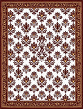 Elaborate Floral Dark Red Gold Rug