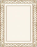 Intricate Gold Swirl Border Design Rug
