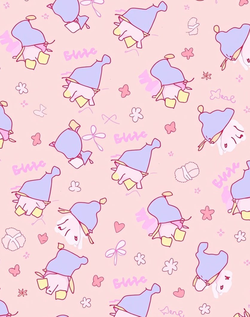 Cute Kawaii Character Pattern Rug