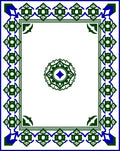 Green Blue Op Art Geometric Pattern Rug
