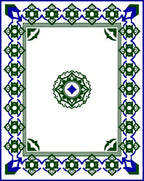 Green Blue Op Art Geometric Pattern Rug