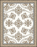 Elegant Neutral Floral Scroll Pattern Rug