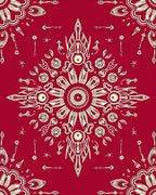 Intricate Floral Starburst Red Rug