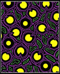 Abstract Yellow Circles Lines Pattern Rug