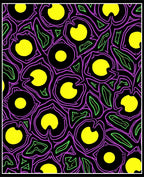 Abstract Yellow Circles Lines Pattern Rug
