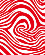 Bold Red And White Swirl Design Rug