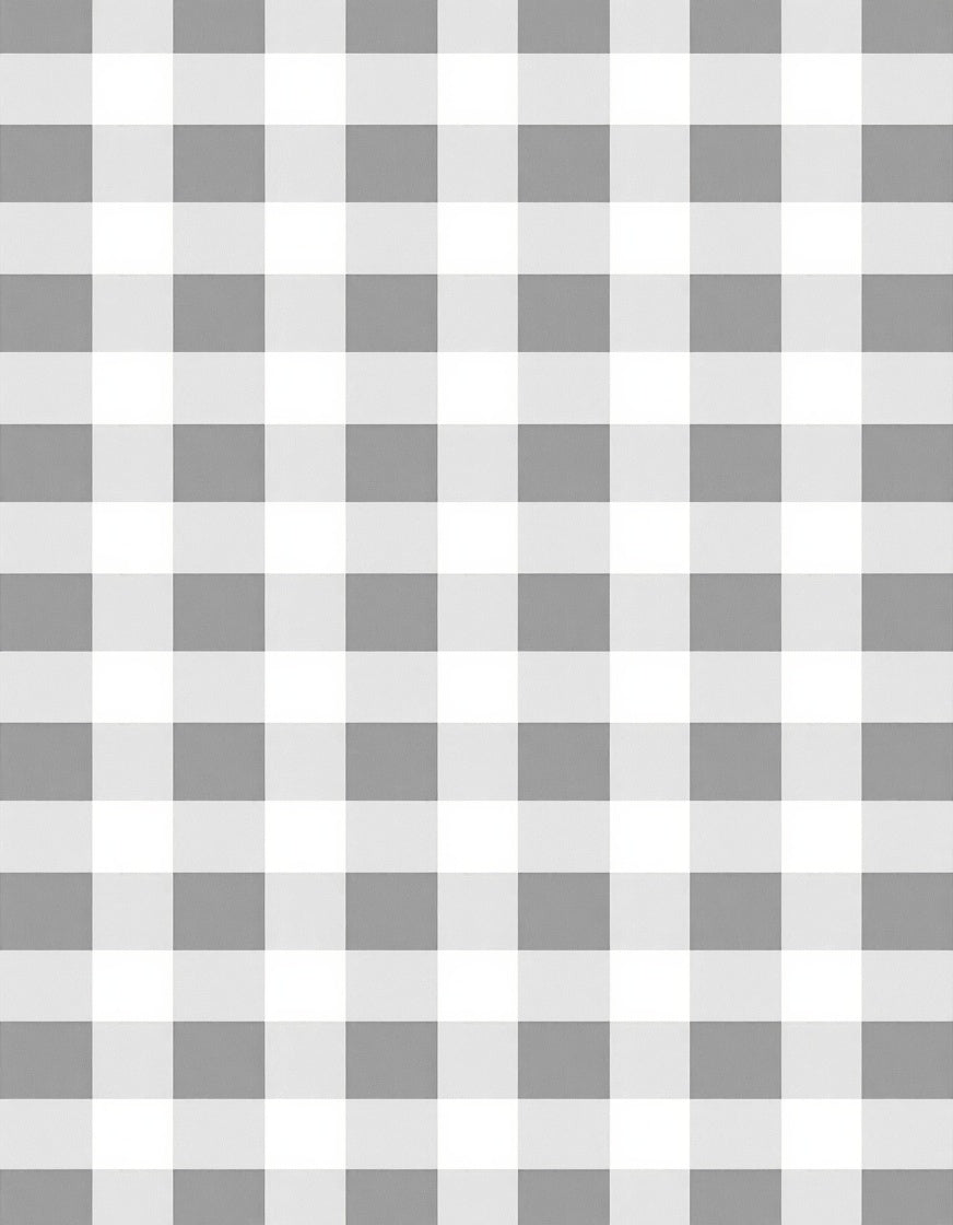 Classic Grey White Checkered Design Rug