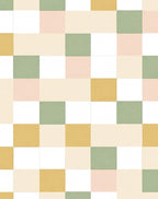 Pastel Square Grid Pattern Rug