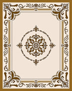 Ornate Brown Medallion Classic Decorative Rug