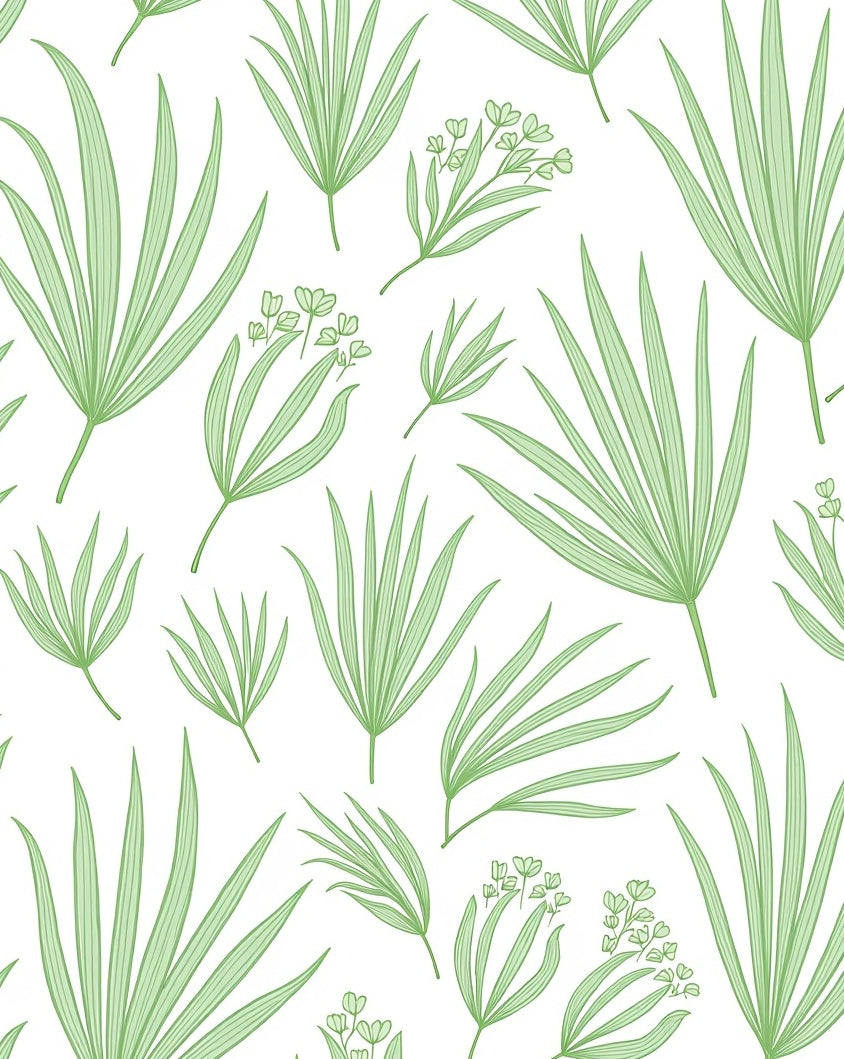 Green Leafy Tropical Pattern Rug