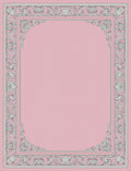 Vintage Pink Ornate Floral Frame Rug