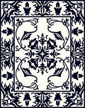 Classic Dark Floral Botanical Design Rug