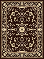 Elegant Floral Scroll Pattern Rug