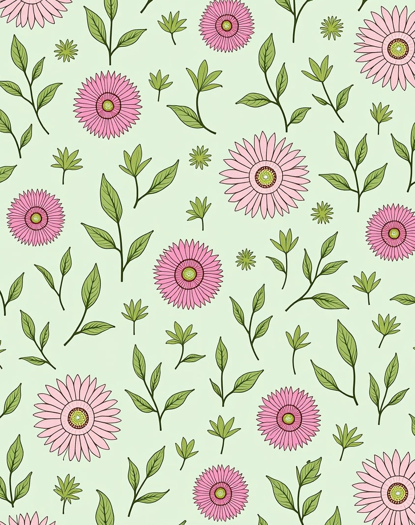 Charming Pink Floral Pattern Rug
