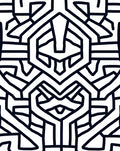 Bold Linear Geometric Maze Pattern Rug