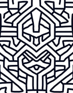 Bold Linear Geometric Maze Pattern Rug