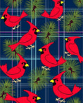 Crimson Cardinal Pine Sprig Plaid Rug