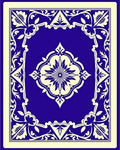 Classic Blue Floral Medallion Damask Rug