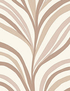 Subtle Beige Abstract Wavy Design Rug