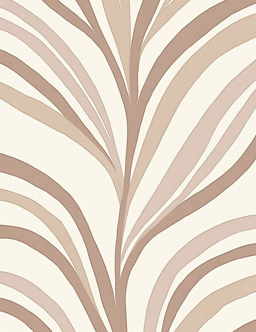 Subtle Beige Abstract Wavy Design Rug