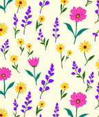 Whimsical Floral Pattern With Yellow Pink Flowers Rug