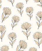 Simple Outline Flower Pattern Rug