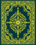 Yellow Floral Inlay Pattern Rug