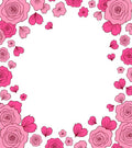 Pink Roses Petals Floral Design Rug