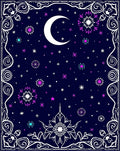 Celestial Moon Starburst Design Rug