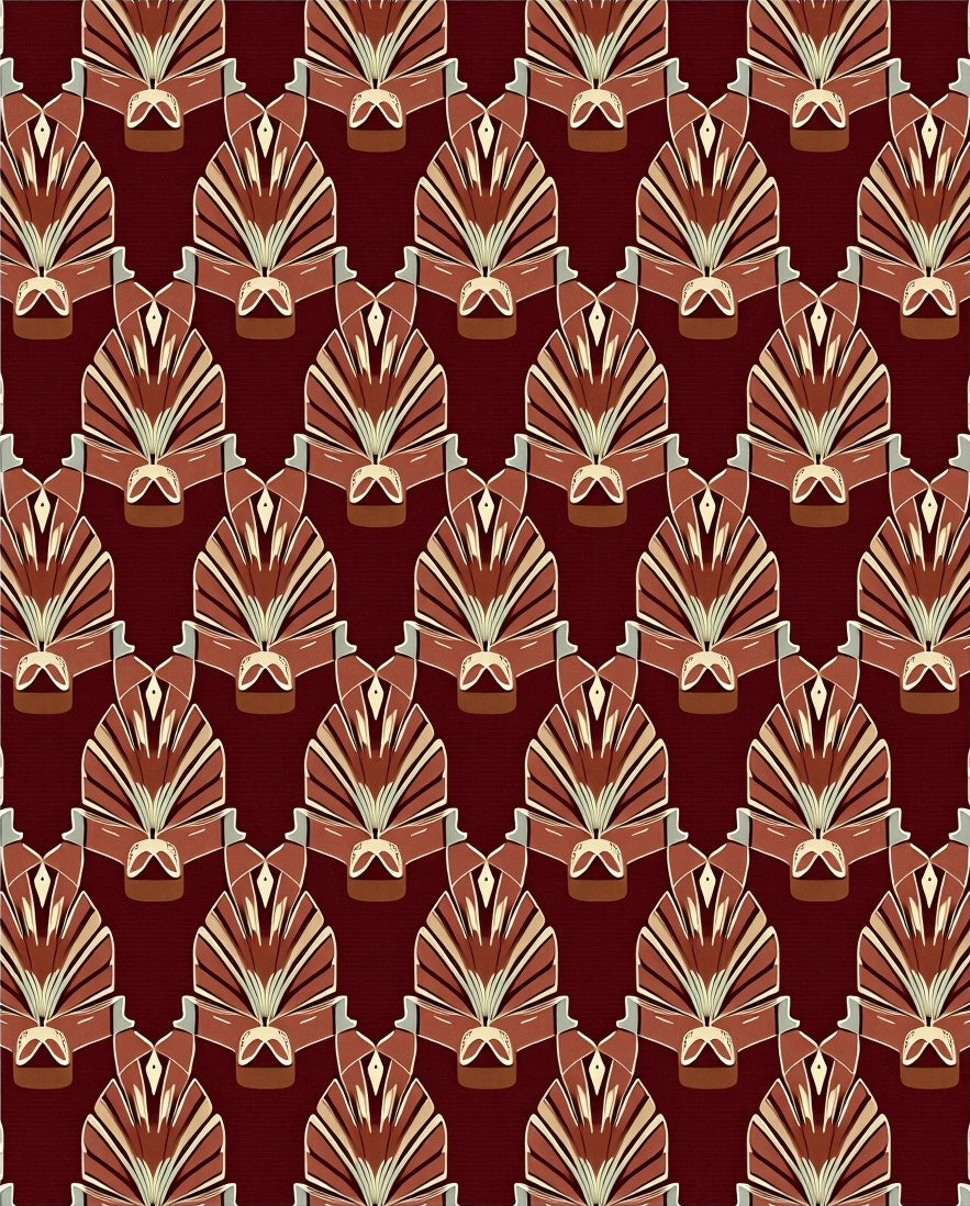 Art Deco Fan Pattern Rug