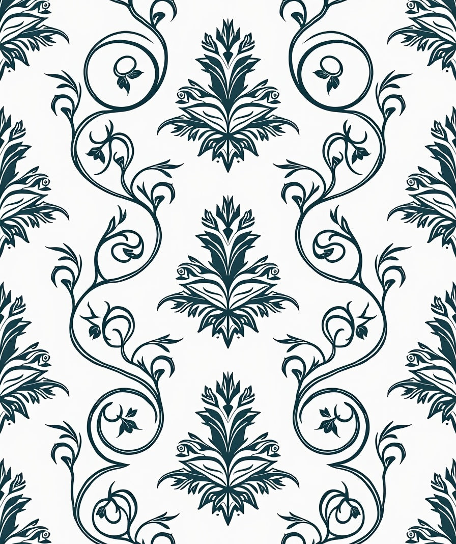 Classic Floral Swirl Pattern Design Rug