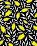 Vibrant Yellow Leaf Pattern Rug