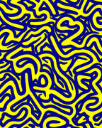Bold Flowing Blue Yellow Pattern Rug