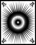 Bold Black Sunburst Geometric Design Rug