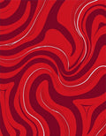 Crimson Swirls Abstract Pattern Rug