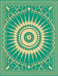 Teal Gold Sunburst Traditional Pattern Rug