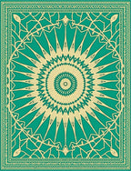 Teal Gold Sunburst Traditional Pattern Rug