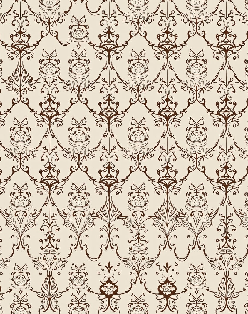 Ornate Floral Scrollwork Pattern Rug