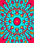 Vibrant Starburst Kaleidoscope Rug