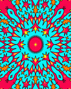 Vibrant Starburst Kaleidoscope Rug