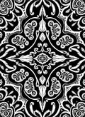 Bold Black White Floral Design Rug