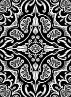 Bold Black White Floral Design Rug