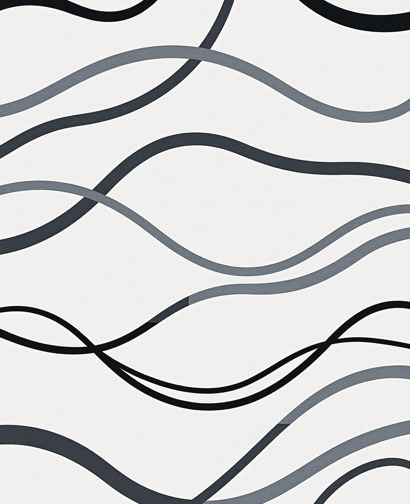 Monochromatic Wave Abstract design Rug