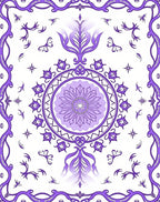 Purple Floral Mandala PatternedRug Rug
